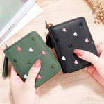 Wholesale Women Fashion Casual Heart Pattern PU Zipper Wallets