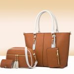 Wholesale Fashion Color Contrast Large Capacity Handbag Sets