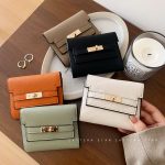 Wholesale Women Simple Solid Color Pu Leather Three-Fold Wallet