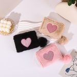 Wholesale Women Fashion Cute Plush Love Embroidered Zipper Wallet