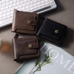 Wholesale Men Fashion Solid Color Three-Fold Multi-Functional Wallet
