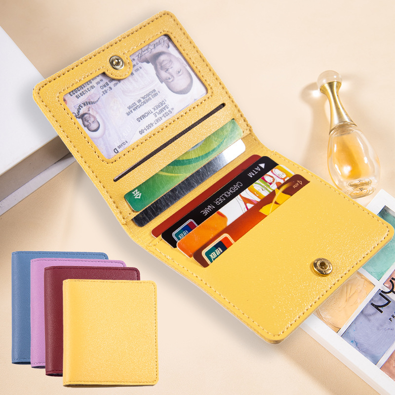 main_0-956 Wholesale Fashion Simple Solid Color Multi-Card Thin Wallets - Image 1