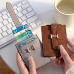 Wholesale Women Simple Thin Lichee Pattern Card Bag Wallet - Image 2