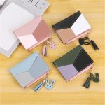 Wholesale Women Simple Three-Color Stitching Zipper Short Wallet - Image 2