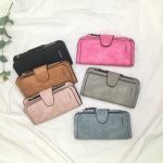 Wholesale Women Fashion Solid Color Long Buckle Wallet