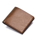 Wholesale Men Fashion Simple Solid Color Soft Leather Thin Wallet - Image 2