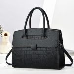 Wholesale Women Fashion Casual Solid Color Large Capacity Crocodile Pattern Handbag
