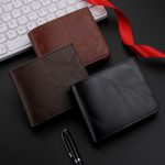Wholesale Men Retro Solid Color Wallet