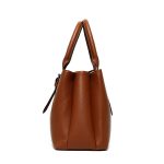 Wholesale Women Fashion Casual Solid Color Litchi Pattern Handbag Bag Set - Image 3