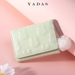 Women Fashion Fluff Ball Bunny Print Compact Wallet