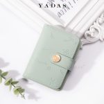 Women Fashion Fresh Floral Embossed Folding Pu Wallet