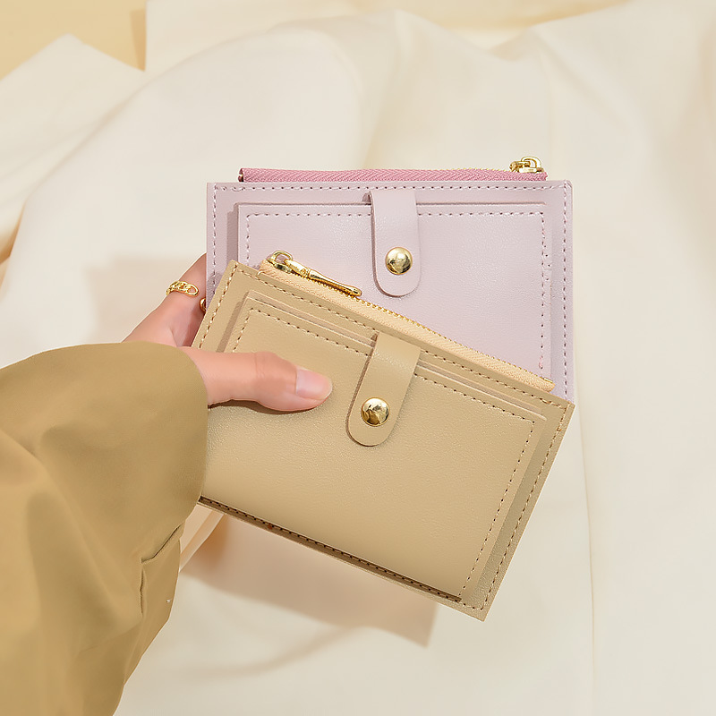 main_1-1043 Women Fashionable Simple Zipper Magnetic Multi-Card Mini Wallet - Image 1