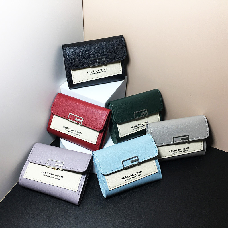 main_1-1054 Women Minimalist Trifold Flap Mini Wallet Card - Image 1