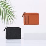 Women Fashion Simple Solid Color Litchi Zipper Wallet - Image 2