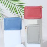 Women Fashion Simple Solid Color PU Zipper Wallet - Image 2
