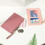 Women Fashion Simple Solid Color Zipper PU Wallet - Image 2