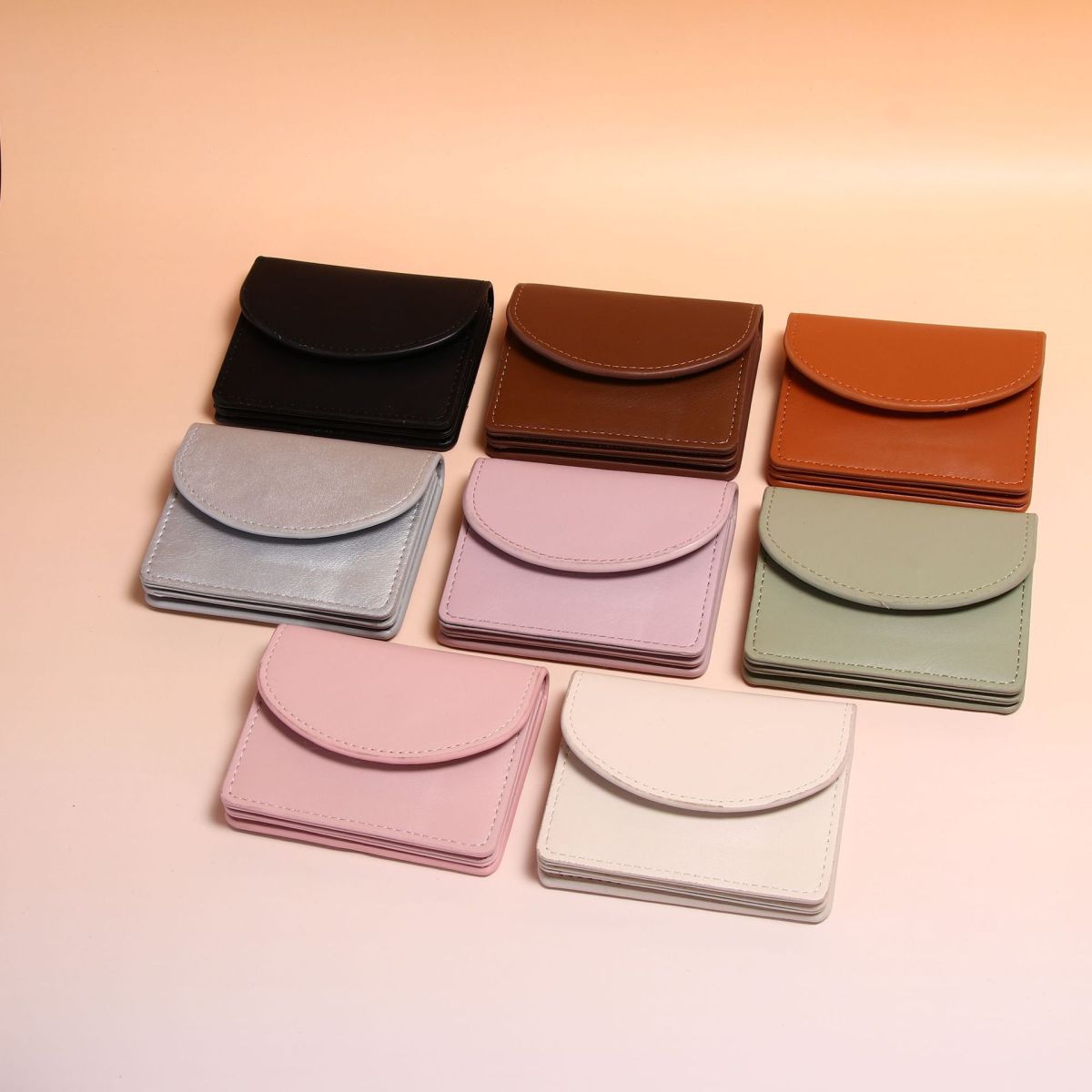 main_1-1115 Wholesale Women Simple Solid Color Flip Mini Wallet - Image 1