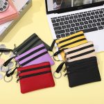 Wholesale Women Simple Solid Color Multi-Pocket Zipper Wallet
