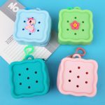 Wholesale Women Casual Cute Solid Color Square Hollow Silicone Zipper Wallets - Image 2