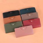 Wholesale Women Fashion Casual Solid Color Multi-Card Slot PU Zipper Two-Fold Wallets