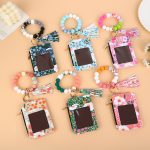 Wholesale Women Fashion Floral Printed Silicone Bead Bracelet Keychain Card Bag - Image 3