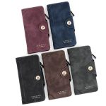 Men Fashion Splicing Magnetic Buckle Multi-Card Long Wallet - Image 2