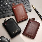 Wholesale Men Fashion Retro Solid Color Zipper Multi-Card Wallet
