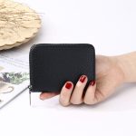 Wholesale Fashion Simple Solid Color Multi-Functional Card Bag Zipper Wallet - Image 2