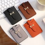 Wholesale Women Simple Thin Lichee Pattern Card Bag Wallet - Image 3