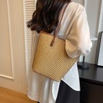 Wholesale Women Fashion Casual Large Capacity Straw Woven Tote Bag Set - Image 3