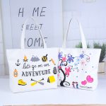 Wholesale Women Fashion Casual Printed Large Capacity Canvas Beach Bag