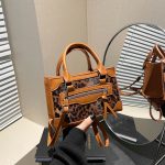 Wholesale Women Fashion Casual Simple Square Leopard Zipper Handbag