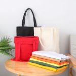 Wholesale Women Simple Solid Color Canvas Shopping Bag