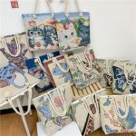 Wholesale Fashion Cartoon Jacquard Canvas Tote Bag