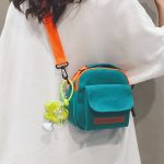 Wholesale Street Fashion Simple Contrast Canvas Crossbody Bag