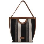 Wholesale Women Fashion Canvas Stripe Shoulder Bag - Image 2