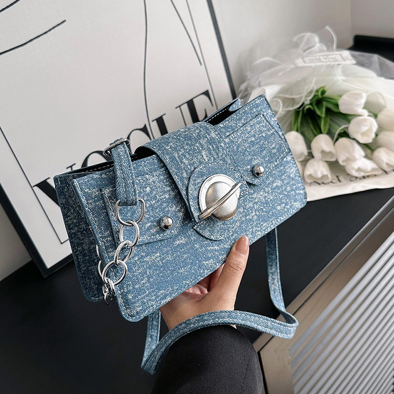 main_1-1285 Women Fashion Casual Denim Stitching Canvas Shoulder Bag - Image 1
