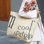 Wholesale Simple Large-Capacity Letter-Print Canvas Tote Bag