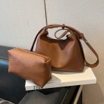 Wholesale Women Fashion Casual Simple Solid Color Crossbody Bag Two-Piece Bag Set