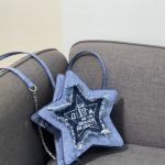 Wholesale Women Fashion Casual Denim Five-Pointed Star Embroidered Letter Tassel Crossbody Bag - Image 2