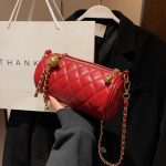 Wholesale Women Fashion Casual Solid Color Rhomboid Cylinder Chain Crossbody Bag - Image 2