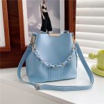 Wholesale Women Fashion Chain Decorative Solid Color Large Capacity Bucket Crossbody Bag