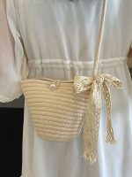 Wholesale Women Fashion Elegant Solid Color Handmade Woven Ribbon Crossbody Bag - Image 4