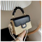Wholesale Summer Straw Woven Women Flap Square Crossbody Bag