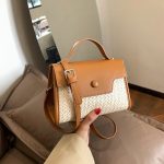 Wholesale Simple Pu Straw Woven Stitching Handbag Retro Crossbody Bag - Image 2