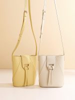 Women Soft Leather Solid Color Crossbody Mobile Phone Bag - Image 2