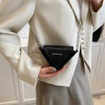 Wholesale Women Fashion Casual Solid Color Pu Mini Triangle Crossbody Bag - Image 4