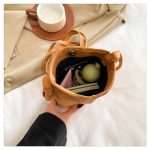 Women Retro Solid Color Frosted Tassel Crossbody Bag - Image 3