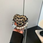 Wholesale Women Fashion Leopard Heart-Shaped Mini Chain Crossbody Bag - Image 2