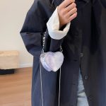 Wholesale Women Fashion Casual Solid Color Embossed Heart-Shaped Mini Crossbody Bag